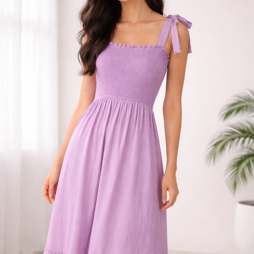 Lilac Pink Tone Boho Maxi Dress Sz L Spring Summer Zesica Women's